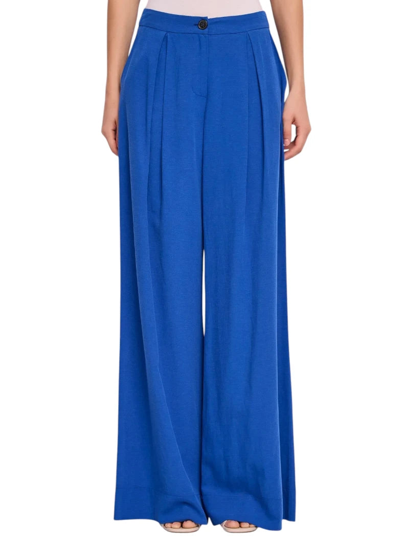 Pantaloni Wide Leg Gaudì in Misto Lino con Pinces | Wellington
