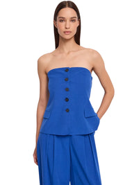 Top Off The Shoulder Gaudì in Misto Lino con Bottoni | Wellington
