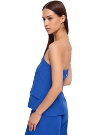 Top Off The Shoulder Gaudì in Misto Lino con Bottoni | Wellington