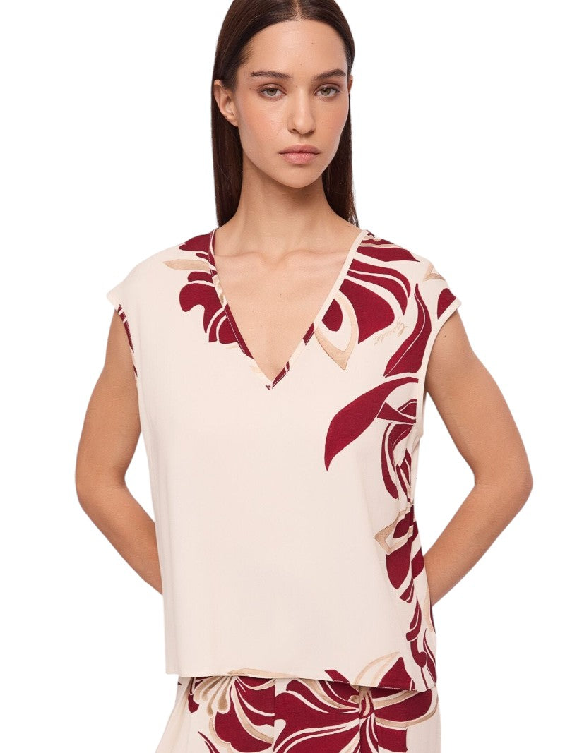 Top Donna in Twill Floreale Gaudì | Wellington Jeans
