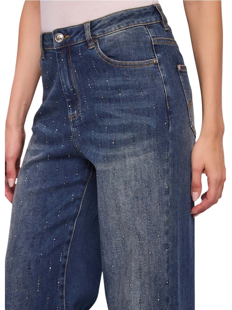 Jeans Wide Leg Donna Gaudì in Cotone Used
