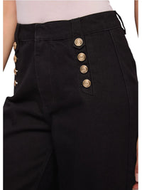 Jeans Wide Leg Donna Gaudì con Bottoni Dorati