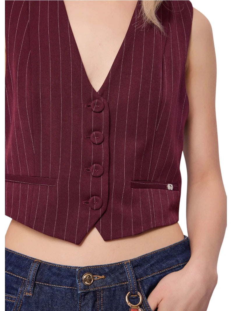 Gilet Donna Gessato in Viscosa Gaudì