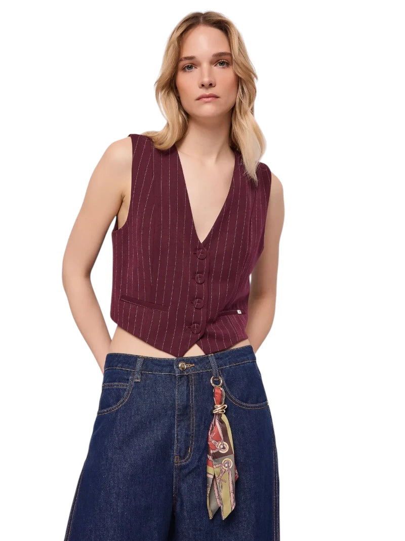 Gilet Donna Gessato in Viscosa Gaudì