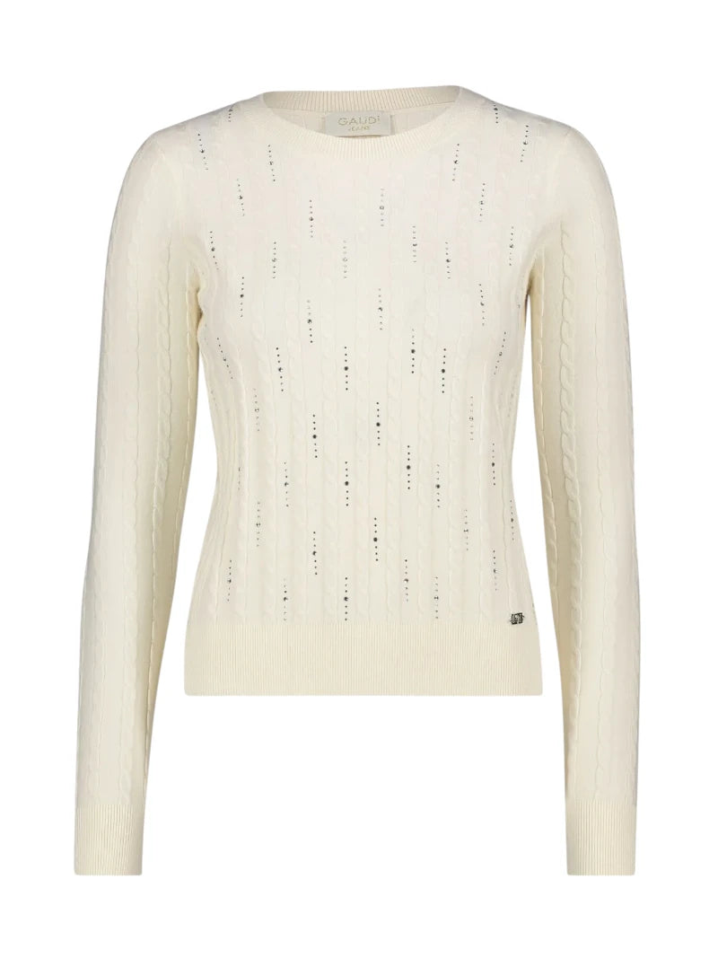 Maglia Girocollo Donna Gaudì con Strass in Viscosa