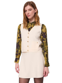 Gilet Donna Gaudì con Bottoni Dorati in Misto Lana