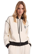 Felpa Bianca Donna Gaudì con Cappuccio e Zip in Cotone