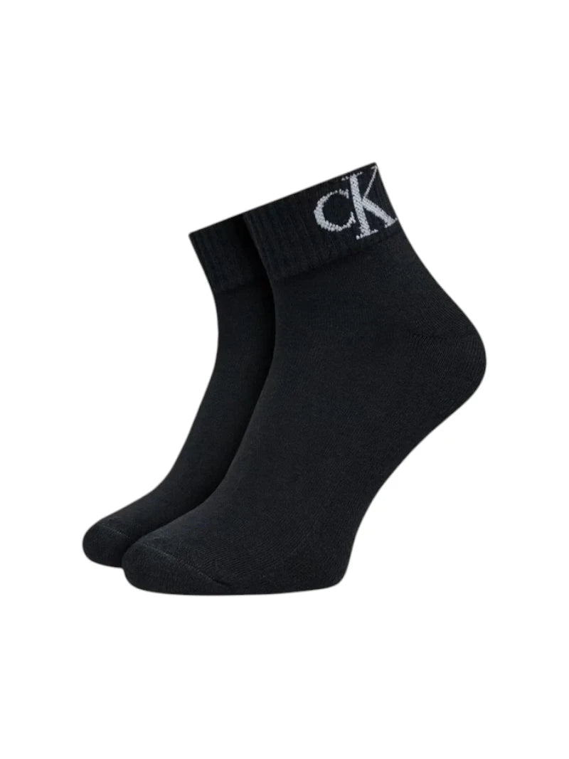 Calzini Uomo Calvin Klein Quarter Monogram 2 Paia Nero