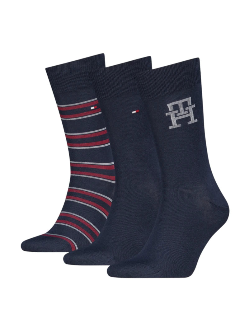 Set 3 Paia Calzini Uomo Tommy Hilfiger Monogram