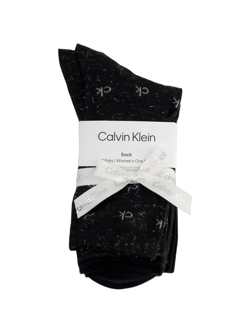 Calzini Classici Calvin Klein 4 Paia Nero con Lurex