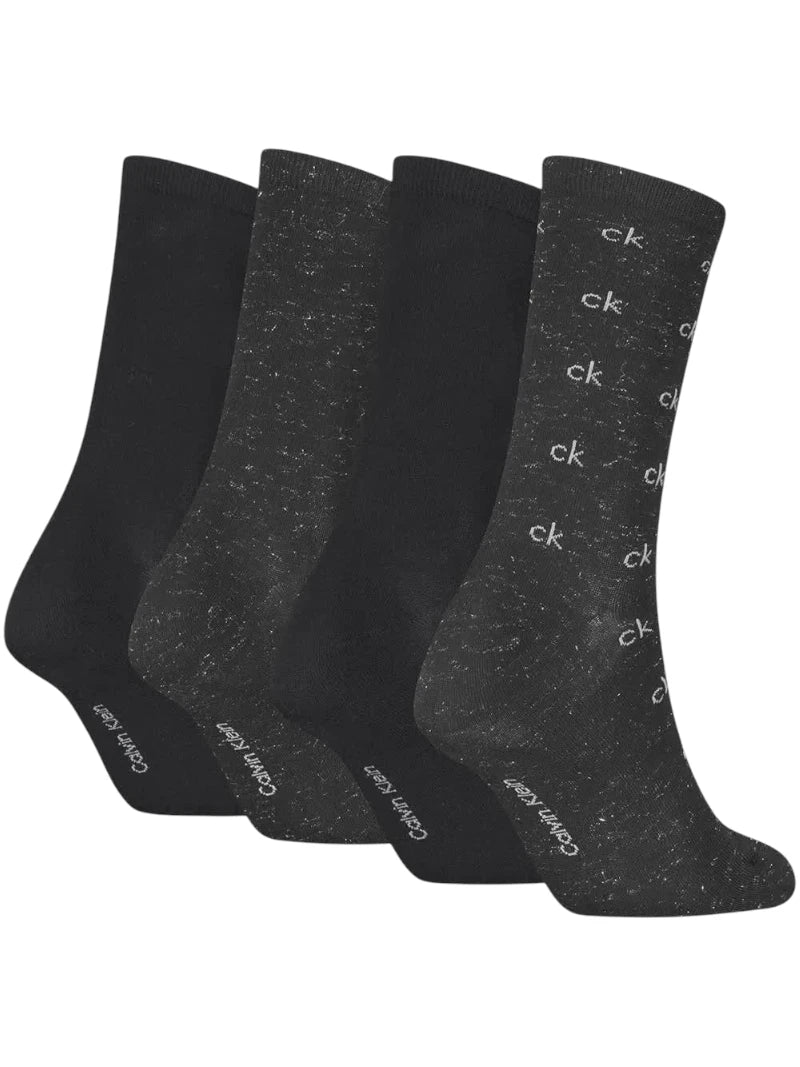 Calzini Classici Calvin Klein 4 Paia Nero con Lurex
