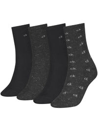 Calzini Classici Calvin Klein 4 Paia Nero con Lurex