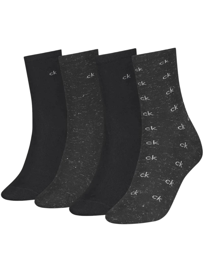 Calzini Classici Calvin Klein 4 Paia Nero con Lurex