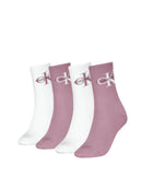 Calzini Donna Calvin Klein Vintage Plum White 4 paia