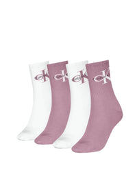 Calzini Donna Calvin Klein Vintage Plum White 4 paia