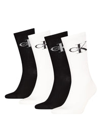 Calzini Calvin Klein 4 Paia Black & White Cotone