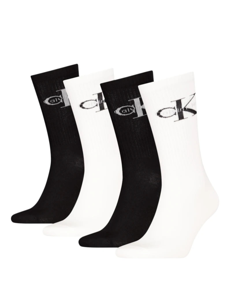 Calzini Calvin Klein 4 Paia Black & White Cotone
