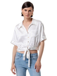 Camicia Donna Fracomina Cropped con Nodo | Wellington Jeans