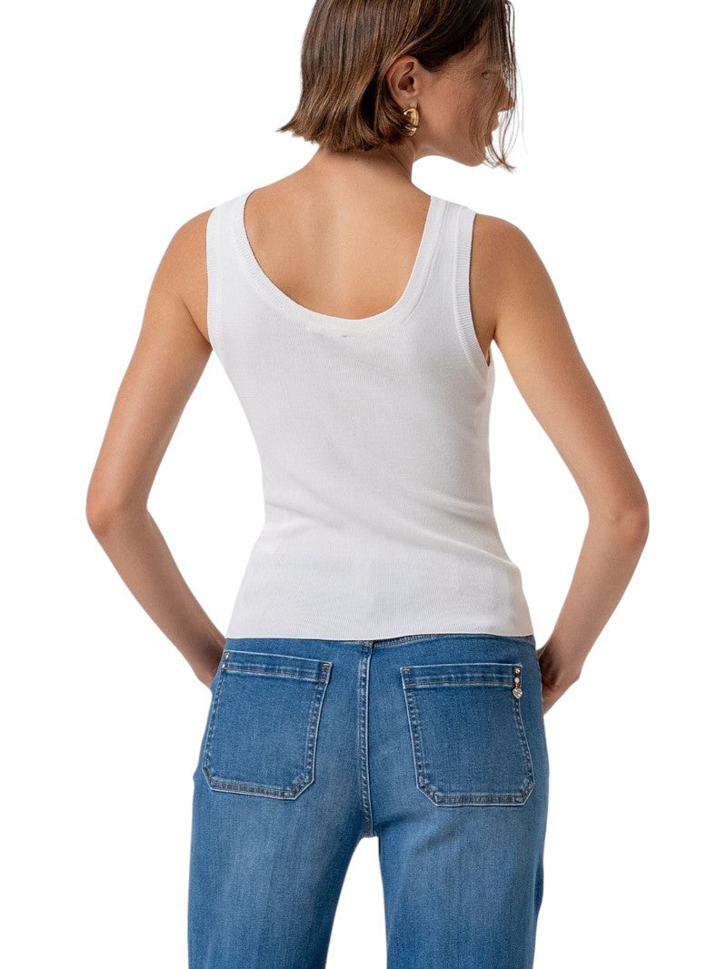 Top Donna Fracomina Slim senza Maniche in Maglia | Wellington