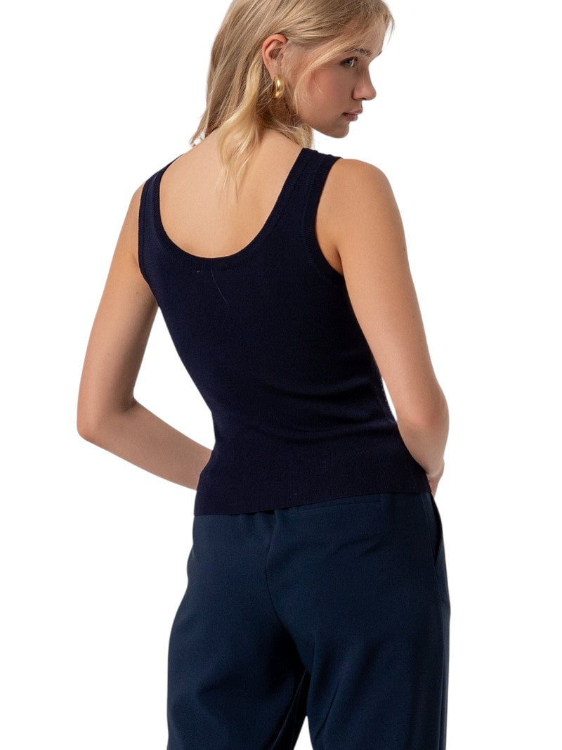 Top Donna Fracomina Slim senza Maniche in Maglia | Wellington