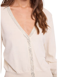 Cardigan Bianco Gaudì con Strass | Wellington Jeans Ariano