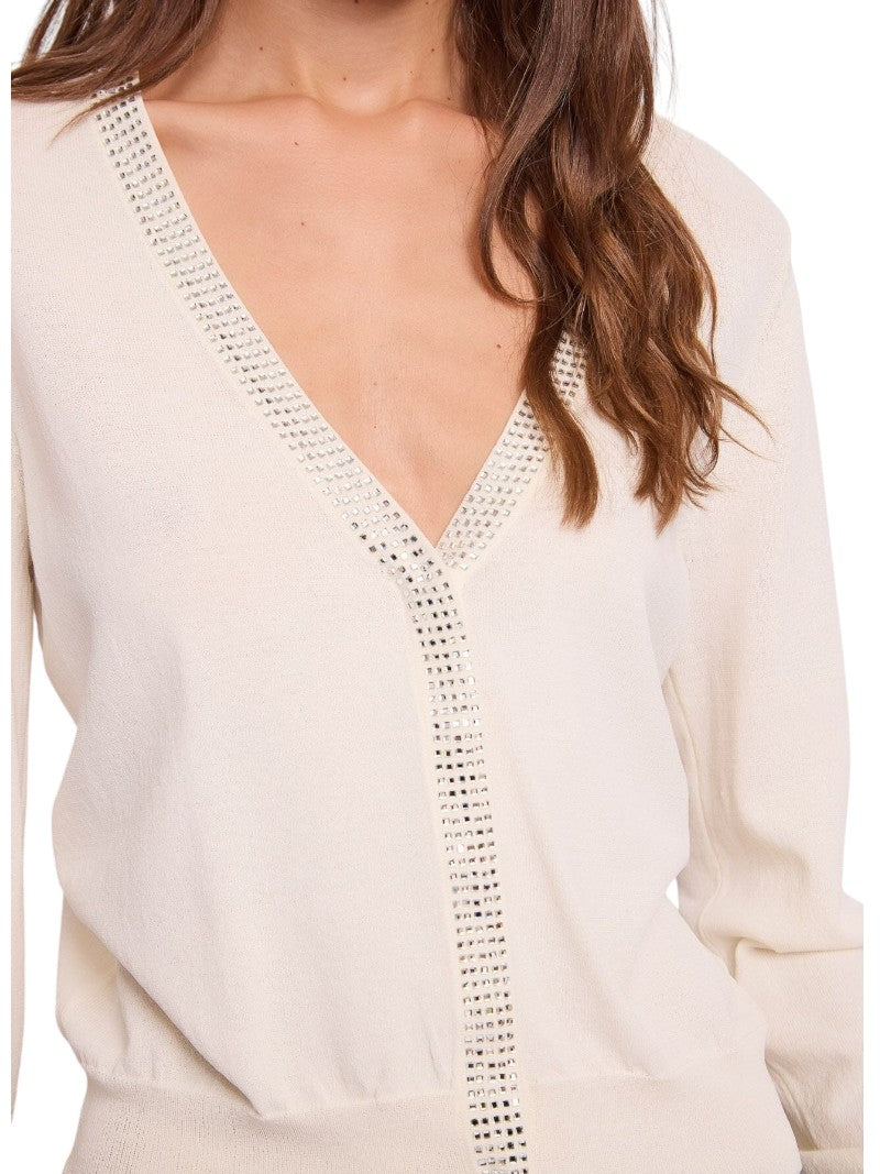 Cardigan Bianco Gaudì con Strass | Wellington Jeans Ariano
