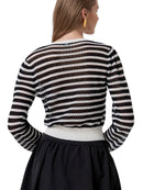 Cardigan Donna Fracomina Cropped a Righe Scollo a V | Wellington