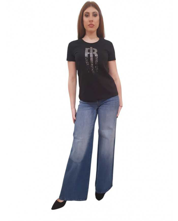 T-shirt Fracomina Logo Strass Jersey Cotone | Wellington Jeans