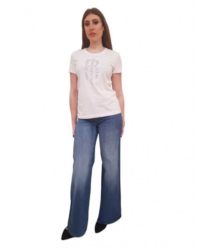 T-shirt Fracomina Logo Strass Jersey Cotone | Wellington Jeans