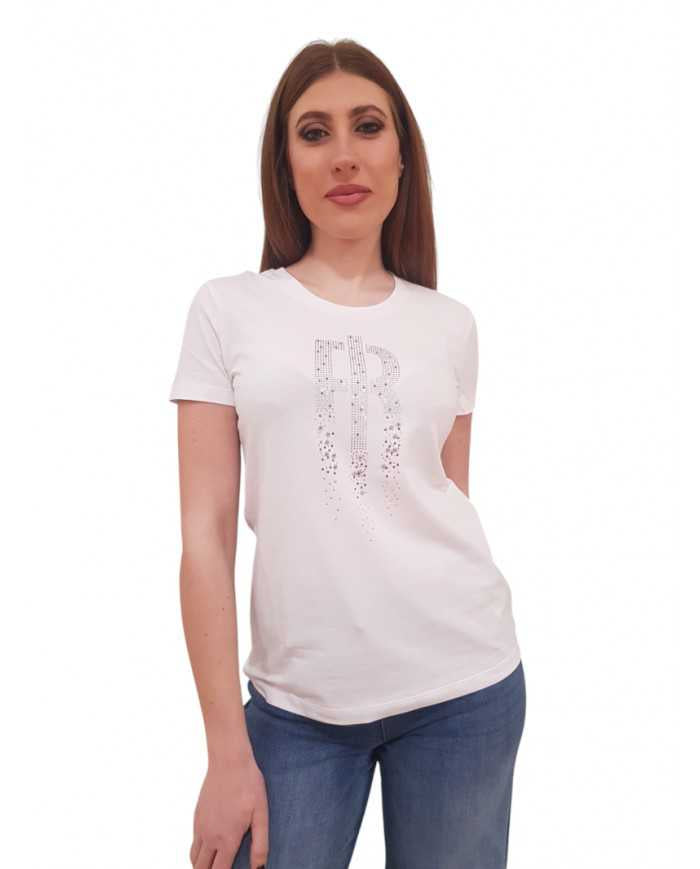 T-shirt Fracomina Logo Strass Jersey Cotone | Wellington Jeans