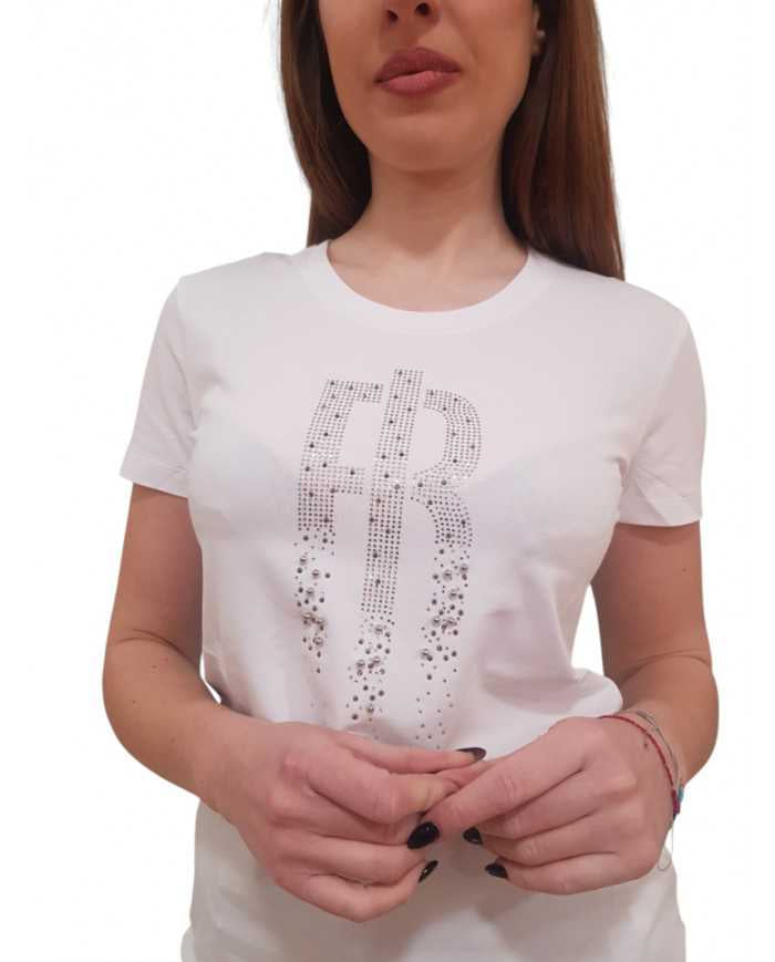 T-shirt Fracomina Logo Strass Jersey Cotone | Wellington Jeans