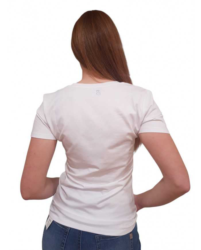 T-shirt Fracomina Scollo a V Strass Slim Fit | Wellington Jeans