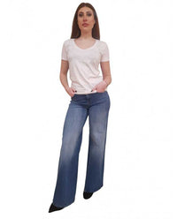 T-shirt Fracomina Scollo a V Strass Slim Fit | Wellington Jeans