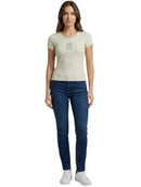 T-shirt Donna Fracomina Slim a Costine Logo Pietre | Wellington