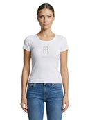 T-shirt Donna Fracomina Slim a Costine Logo Pietre | Wellington
