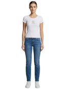 T-shirt Donna Fracomina Slim a Costine Logo Pietre | Wellington