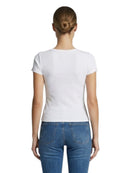 T-shirt Donna Fracomina Slim a Costine Logo Pietre | Wellington