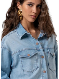 Camicia Denim Over Fracomina Lavaggio Bleached | Wellington