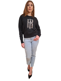 Felpa Donna Fracomina Girocollo Logo Strass | Wellington