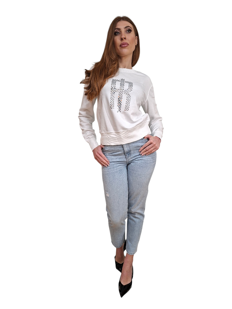Felpa Donna Fracomina Girocollo Logo Strass | Wellington