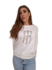 Felpa Donna Fracomina Girocollo Logo Strass | Wellington