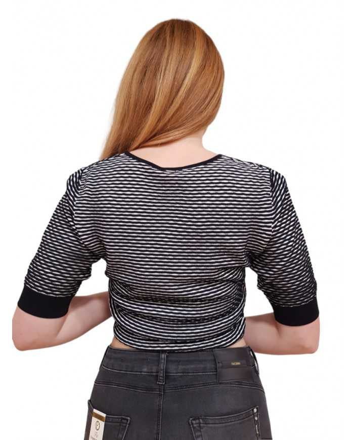 Maglia Corta Jacquard Fracomina ad Onde - Wellington Jeans
