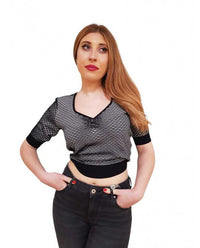 Maglia Corta Jacquard Fracomina ad Onde - Wellington Jeans
