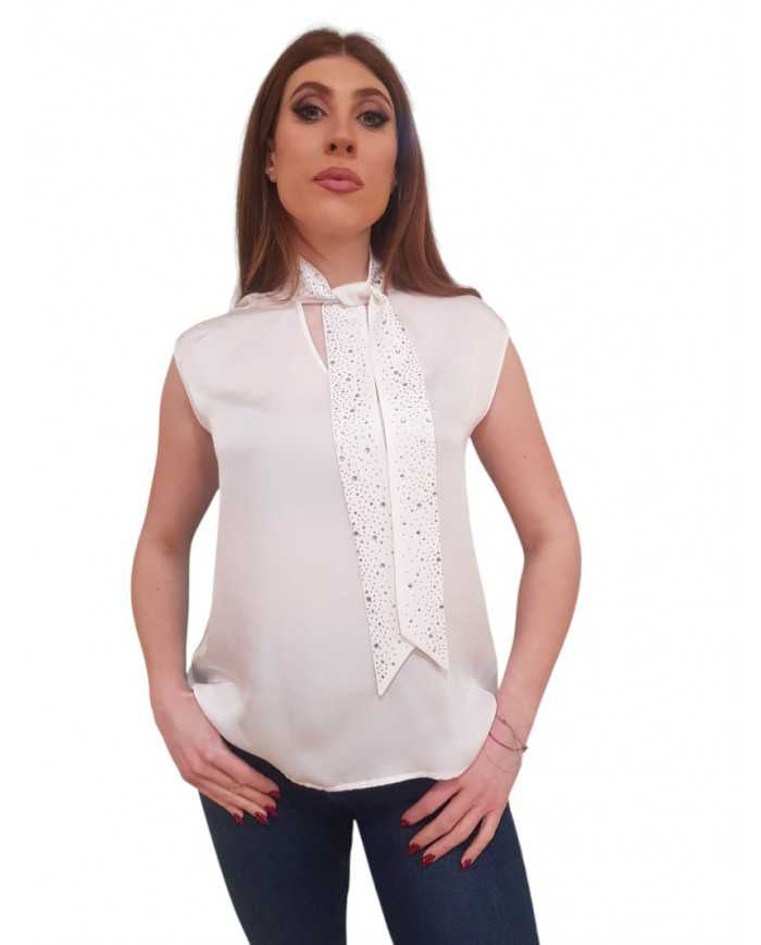 Blouse Fracomina Giromanica Seta e Strass | Wellington Jeans