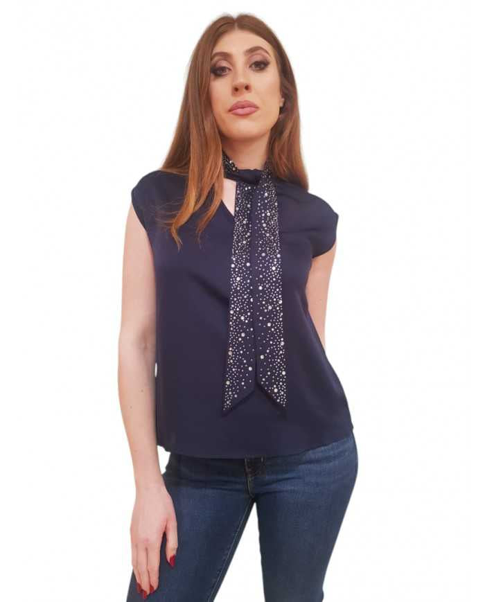 Blouse Fracomina Giromanica Seta e Strass | Wellington Jeans