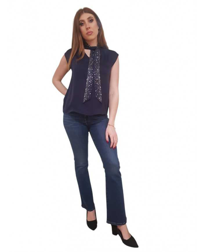 Blouse Fracomina Giromanica Seta e Strass | Wellington Jeans
