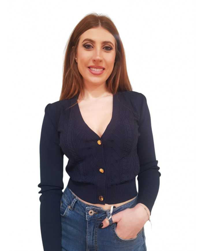 Cardigan Fracomina Viscosa Scollo a V Fluid Fit | Wellington Jeans