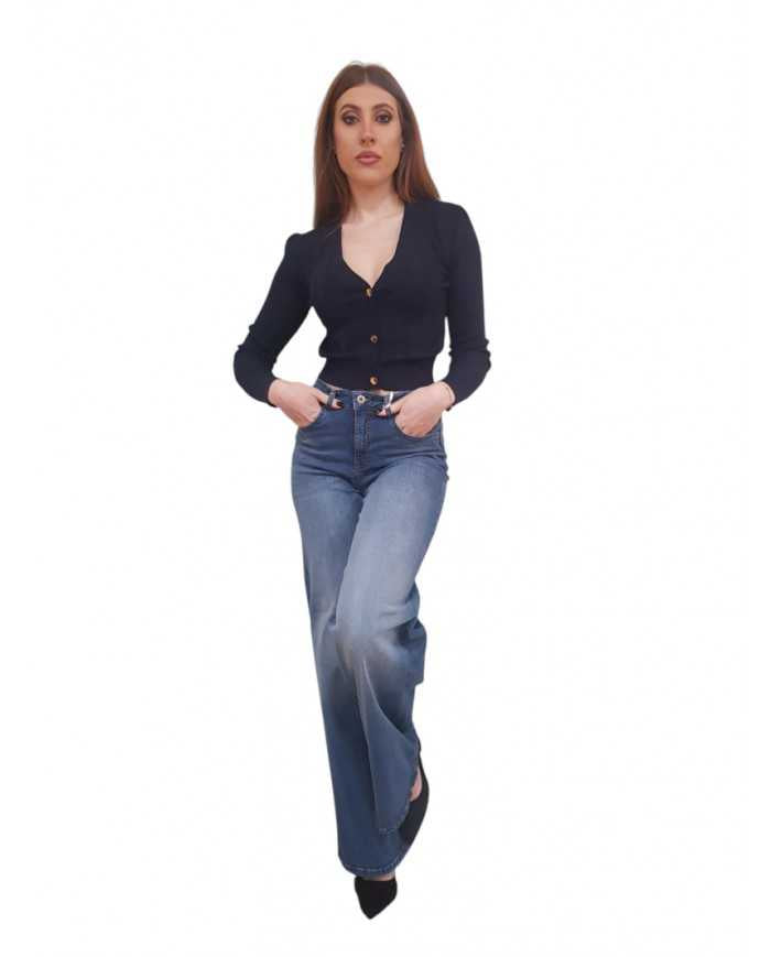 Cardigan Fracomina Viscosa Scollo a V Fluid Fit | Wellington Jeans
