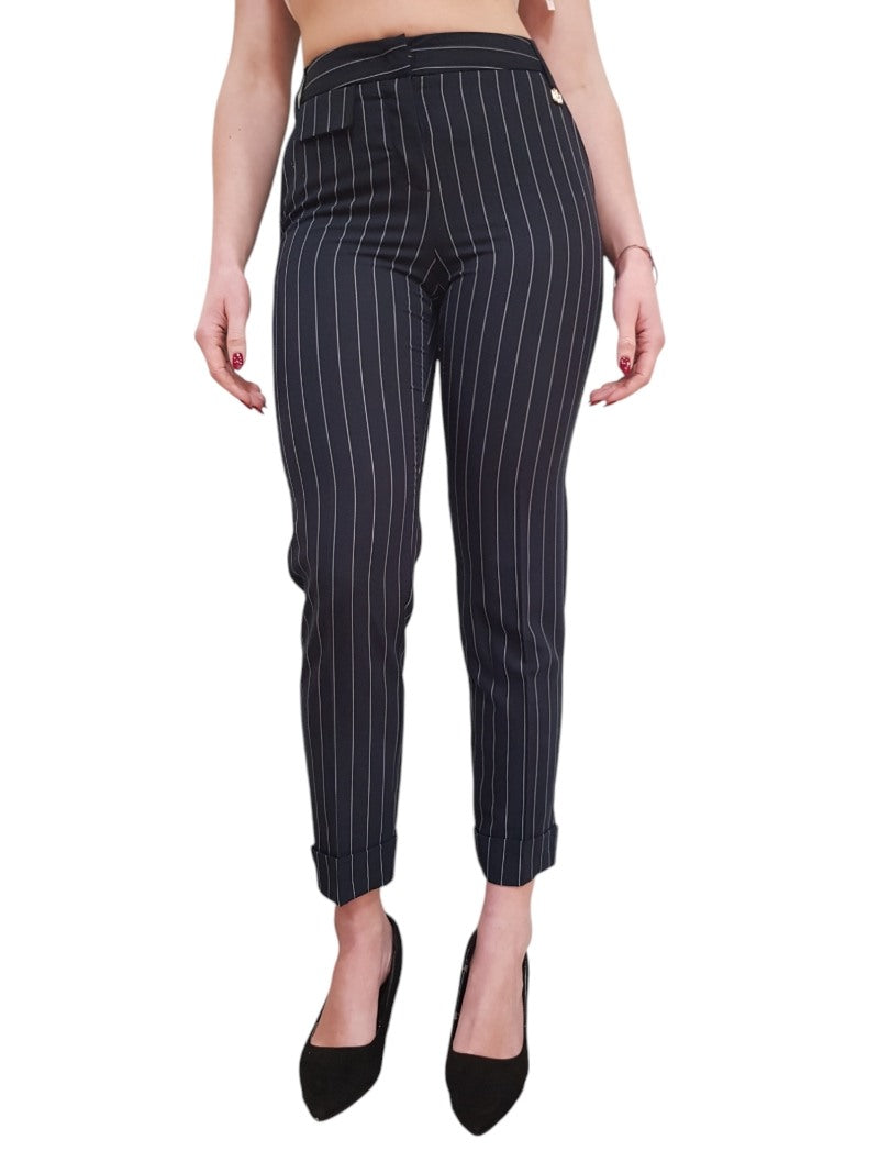 Pantalone Chino Fracomina Gessato a Vita Alta | Wellington