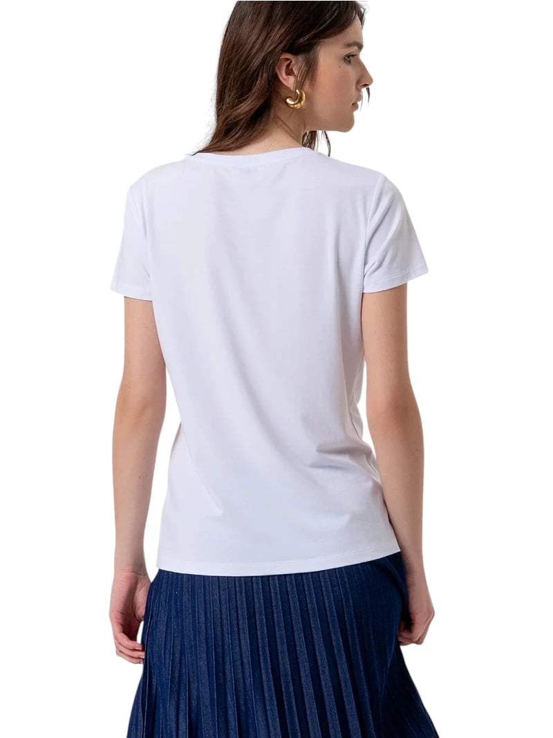 T-shirt Donna Fracomina Jersey Logo in Pizzo | Wellington